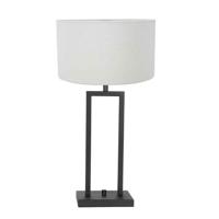 Steinhauer Zwarte schemerlampStanger met witte kap - 8211ZW