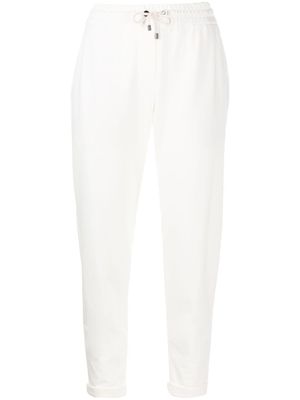 Brunello Cucinelli pantalon de jogging à lien de resserrage - Blanc