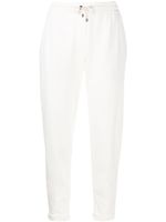 Brunello Cucinelli pantalon de jogging à lien de resserrage - Blanc