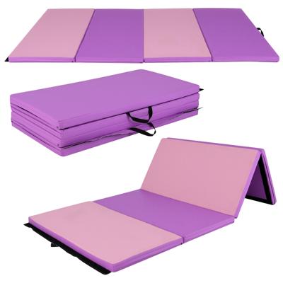 240 x 116 x 5 cm Opvouwbare Gymnastiekmat Gymnastiekmat Fitnessmat Gymnastiekmat met Draaggrepen Paars + Roze