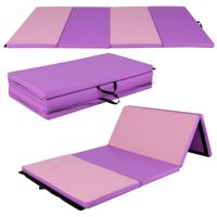 240 x 116 x 5 cm Opvouwbare Gymnastiekmat Gymnastiekmat Fitnessmat Gymnastiekmat met Draaggrepen Paars + Roze