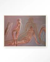 Urban Cotton Wandkleed 'Line Of Action Study' 145 x 190cm in Floating Frame - off white