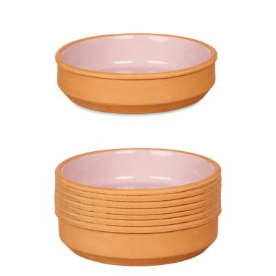 La Dehesa Tapas / Creme brulee schaaltjes - 8x stuks - terracotta/roze - 16 x 4 cm - Hapjes La Dehesa Tapas / Creme brulee schaaltjes - 8x stuks - terracotta/roze - 16 x 4 cm - Hapjes
