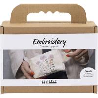 Creativ Company Mini hobbyset borduurwerk, make-uptas, crème, 1 doos
