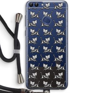 Zwarte poes: Huawei P Smart (2018) Transparant Hoesje met koord