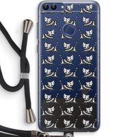 Zwarte poes: Huawei P Smart (2018) Transparant Hoesje met koord