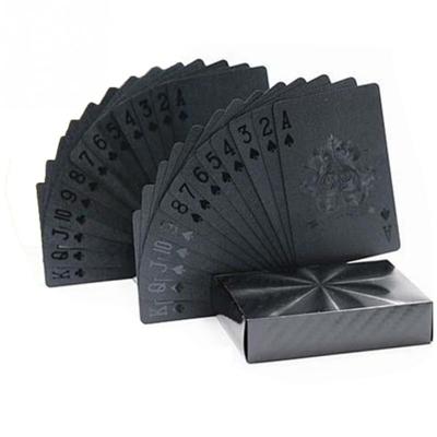2 stuks Creative Gold folie Poker plastic waterdichte speelkaarten (zwart)