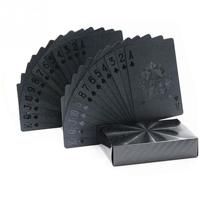 2 stuks Creative Gold folie Poker plastic waterdichte speelkaarten (zwart)
