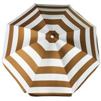 Parasol - goud/wit - gestreept - D200 cm - UV-bescherming - incl. draagtas   -