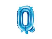 Folieballon Licht Blauw Letter 'Q' - 35cm