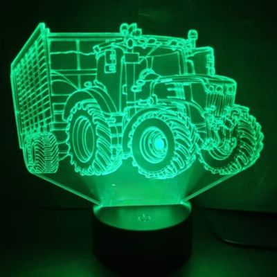 3D LED LAMP - TRACTOR MET AANHANGER 4 - Ontwerp-zelf.nl