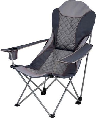 Eurotrail campingstoel Elba 104 cm polyester/staal zwart/grijs Eurotrail campingstoel Elba 104 cm polyester/staal zwart/grijs