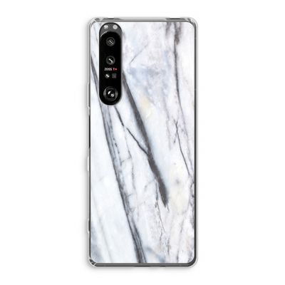 Gestreepte marmer: Sony Xperia 1 III Transparant Hoesje