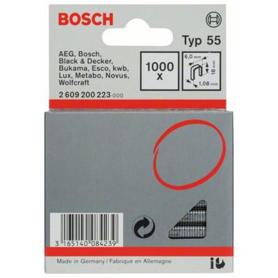 Niet met smalle rug type 55, 6 x 1,08 x 18 mm, verpakking van 1000 stuks 1000 stuk(s) Bosch Accessories 2609200223 Afm. (l x b) 18 mm x 6 mm