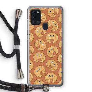Croissant: Samsung Galaxy A21s Transparant Hoesje met koord