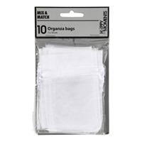 Creativ Company Organza zakjes, afm 7x10 cm, wit, 10 stuk/ 1 doos