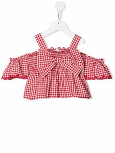 Monnalisa blouse volantée à carreaux vichy - Rouge