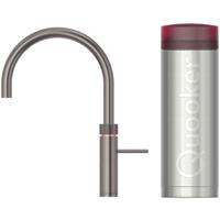 Quooker Fusion Round Keukenkraan Set - Kokend Warm- en Koud Water - Gunmetal - Inclusief PRO3 Reservoir