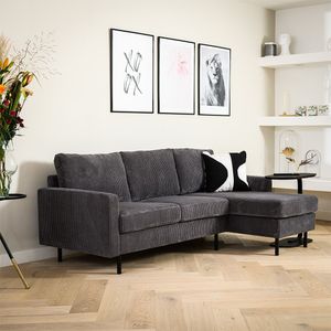 Haluta - Rib Hoekbank Frits - 200 x 135 x 80 cm - Antraciet - Rechts
