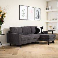 Haluta - Rib Hoekbank Frits - 200 x 135 x 80 cm - Antraciet - Rechts