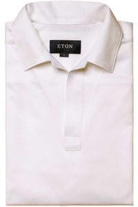 ETON Slim Fit Poloshirt lange mouw wit, Effen