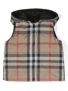 Burberry Kids gilet réversible à carreaux - Marron