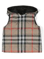 Burberry Kids gilet matelassé à carreaux - Marron