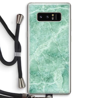 Groen marmer: Samsung Galaxy Note 8 Transparant Hoesje met koord