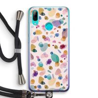 Terrazzo Memphis Pink: Huawei P Smart (2019) Transparant Hoesje met koord