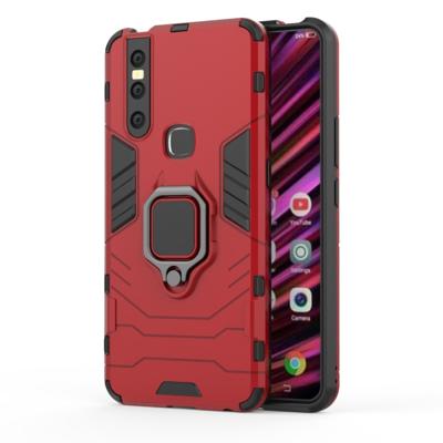 PC + TPU schokbestendige beschermhoes met magnetische ring houder voor vivo V15 (rood)