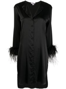 Gilda & Pearl robe-chemise Camille bordée de plumes - Noir