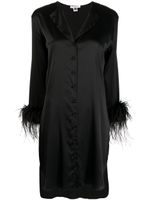 Gilda & Pearl robe-chemise Camille bordée de plumes - Noir