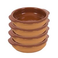 4x Terracotta tapas bakjes/schaaltjes 15 cm - Snack en tapasschalen