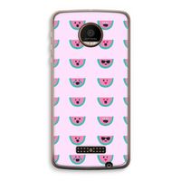 Smiley watermeloenprint: Motorola Moto Z Force Transparant Hoesje
