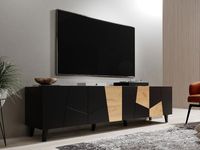 Tv-meubel ICARDI 4 deuren zwart/artisan eik - thumbnail