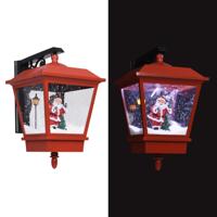 VidaXL Kerstwandlamp met led-lampjes en kerstman 40x27x45 cm rood