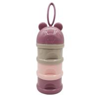 3 stuks 3 laag kikker stijl draagbare baby voedsel opbergdoos essentiële graan cartoon melkpoeder dozen dribbelen Kids Formula Melk container (paars)