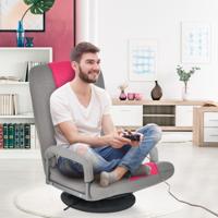 Opklapbare Vloerfauteuil 360° Draaibare Basis Rugleuning Verstelbaar in 6 Posities Maximale Belasting 140 KG Beige / Roze