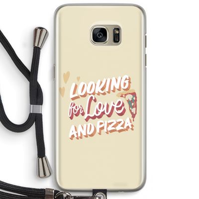 Pizza is the answer: Samsung Galaxy S7 Edge Transparant Hoesje met koord