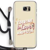 Pizza is the answer: Samsung Galaxy S7 Edge Transparant Hoesje met koord