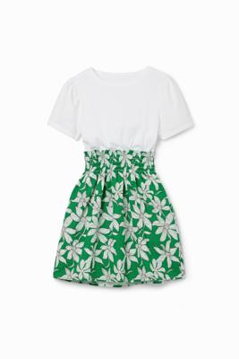 Gecombineerde jurk bloemen - GREEN - 9/10