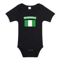Nigeria landen rompertje met vlag zwart voor babys 92 (18-24 maanden)  -