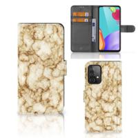 Samsung Galaxy A52 | Bookcase | Marmer Goud | Portemonnee hoesje Samsung Galaxy A52 | Bookcase | Marmer Goud | Portemonnee hoesje