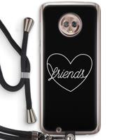 Friends heart black: Motorola Moto G6 Transparant Hoesje met koord