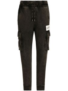 Dolce & Gabbana pantalon cargo fuselé à patch logo - Noir