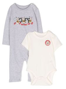 Off-White Kids logo-print cotton babygrow - Gris