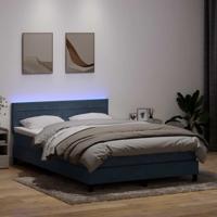 Boxspring met matras en LED fluweel donkergrijs 140x220 cm