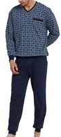 Gotzburg Pyjama V-hals met boorden print blauw