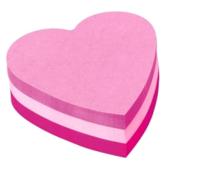 Post-it Notes mini hart, 3 kleuren, blok van 225 vel, op blister