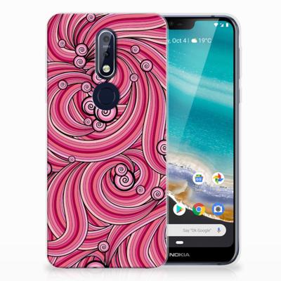 Nokia 7.1 | Hoesje maken | Swirl Pink